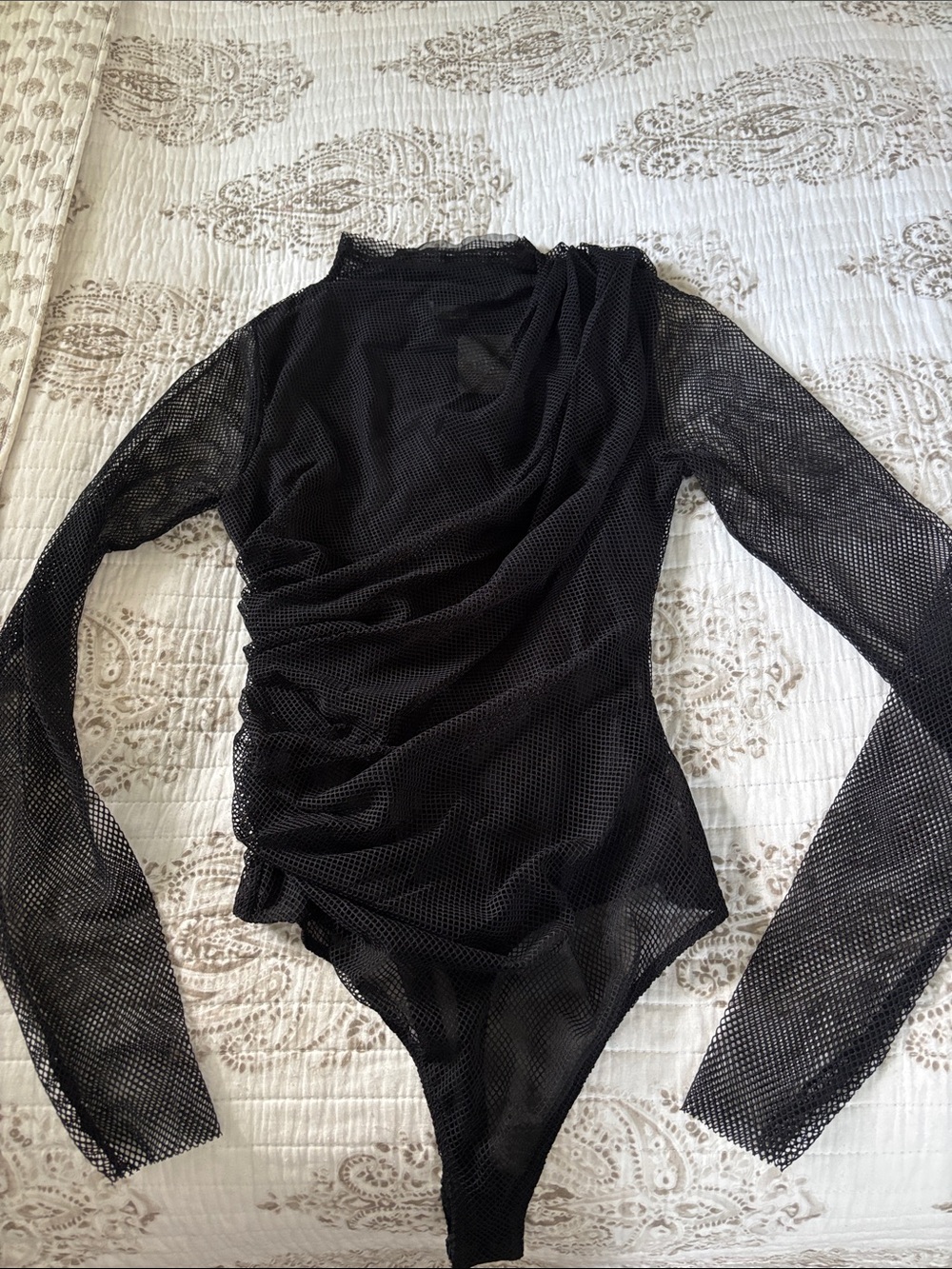 Free People Intimately by Free People black mesh thong bodysuit NWT